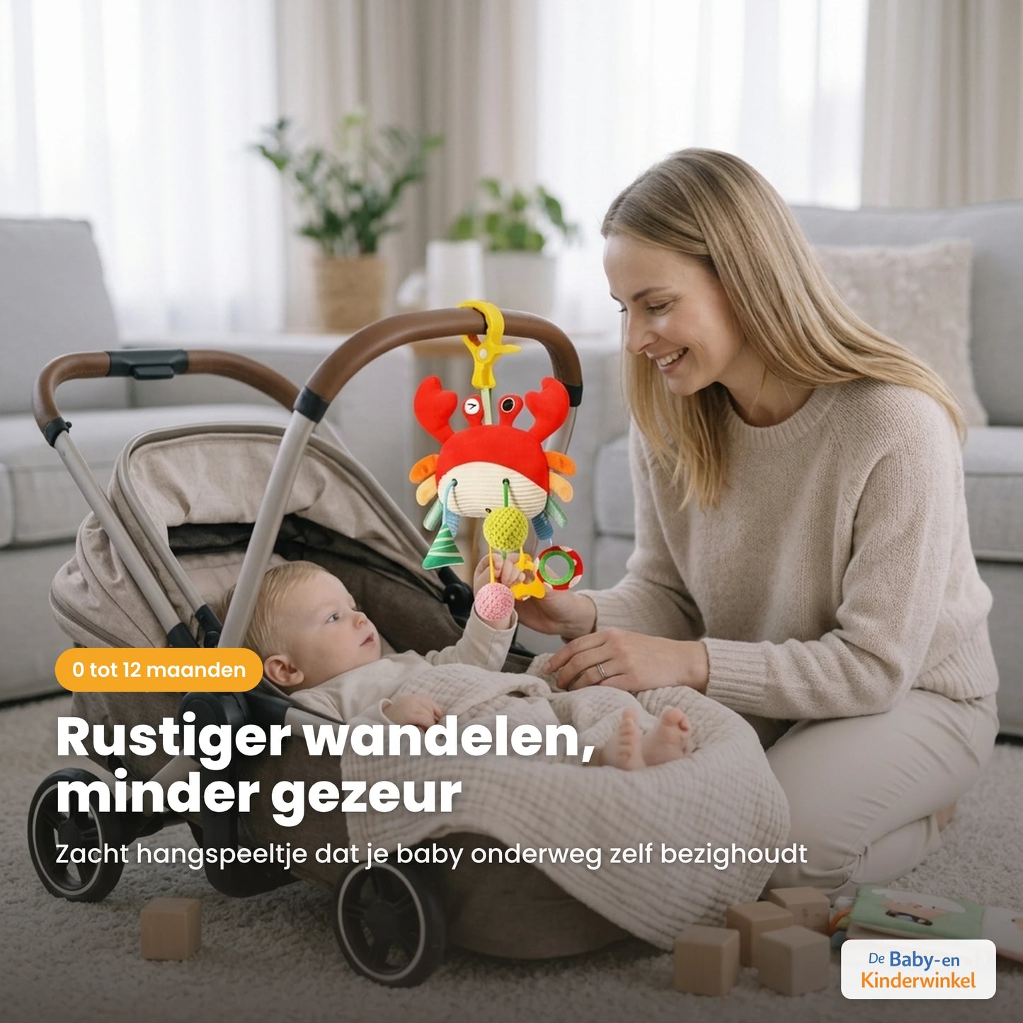 StrolliPlay™: hangend babyspeeltje voor kinderwagen, box en wieg (0 tot 12 maanden)