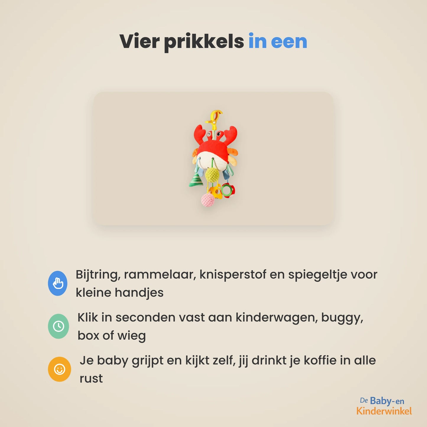StrolliPlay™: hangend babyspeeltje voor kinderwagen, box en wieg (0 tot 12 maanden)