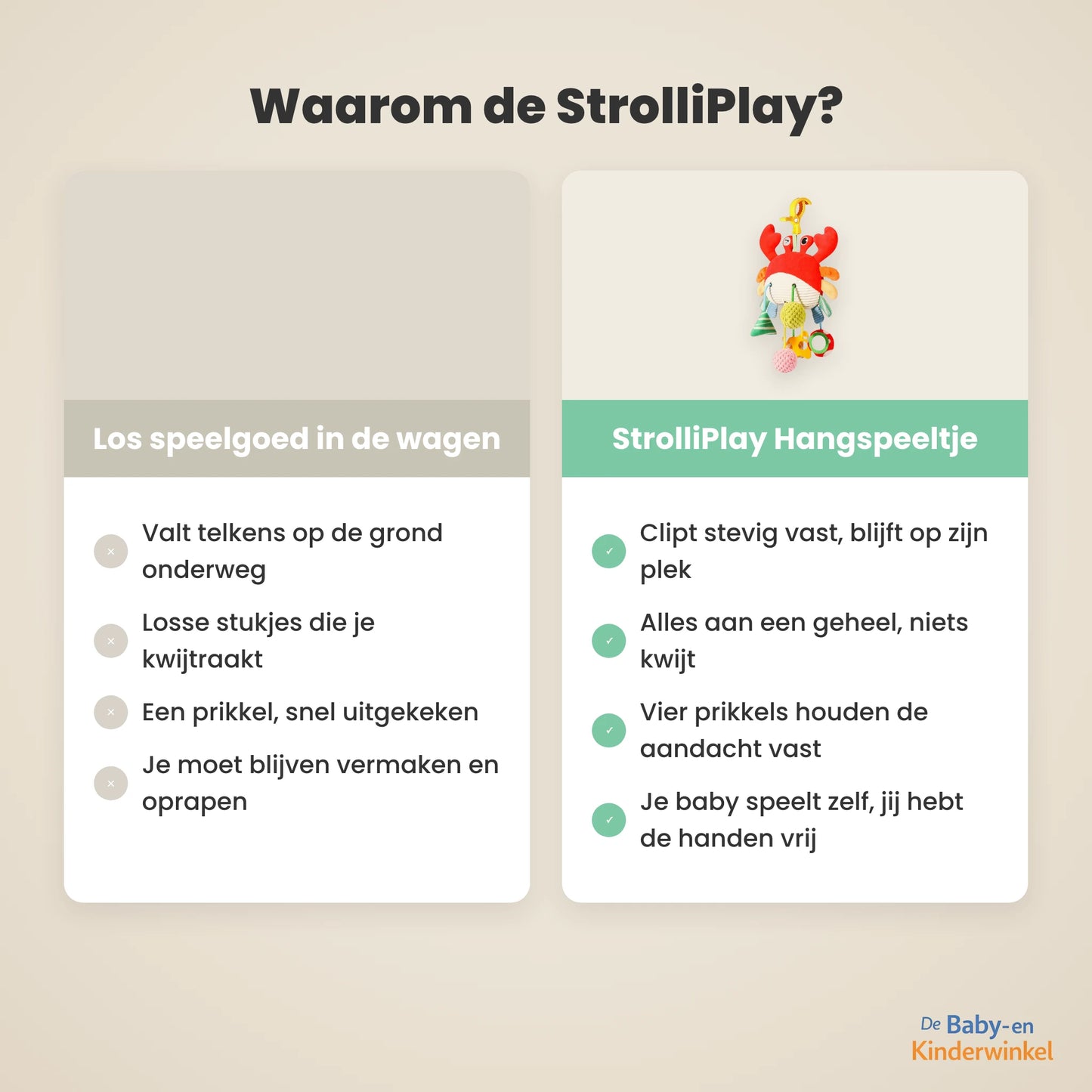 StrolliPlay™: hangend babyspeeltje voor kinderwagen, box en wieg (0 tot 12 maanden)