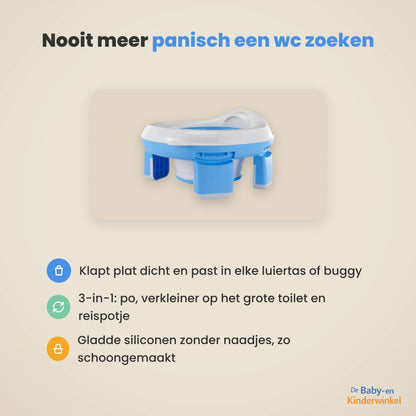 TravelPotty: opvouwbaar reispotje voor onderweg, altijd een schone wc voor je peuter