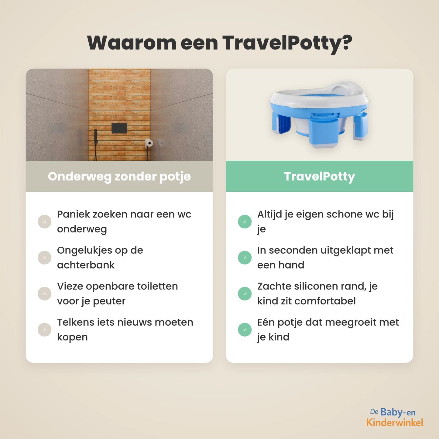 TravelPotty: opvouwbaar reispotje voor onderweg, altijd een schone wc voor je peuter
