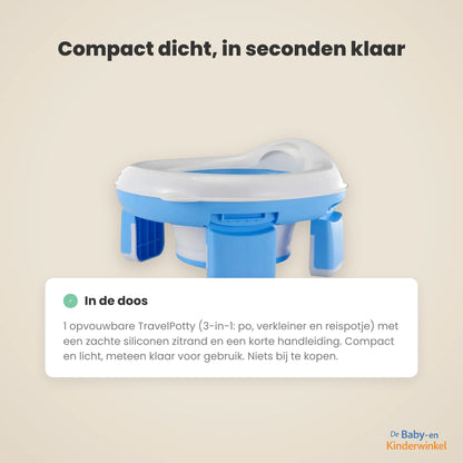 TravelPotty: opvouwbaar reispotje voor onderweg, altijd een schone wc voor je peuter