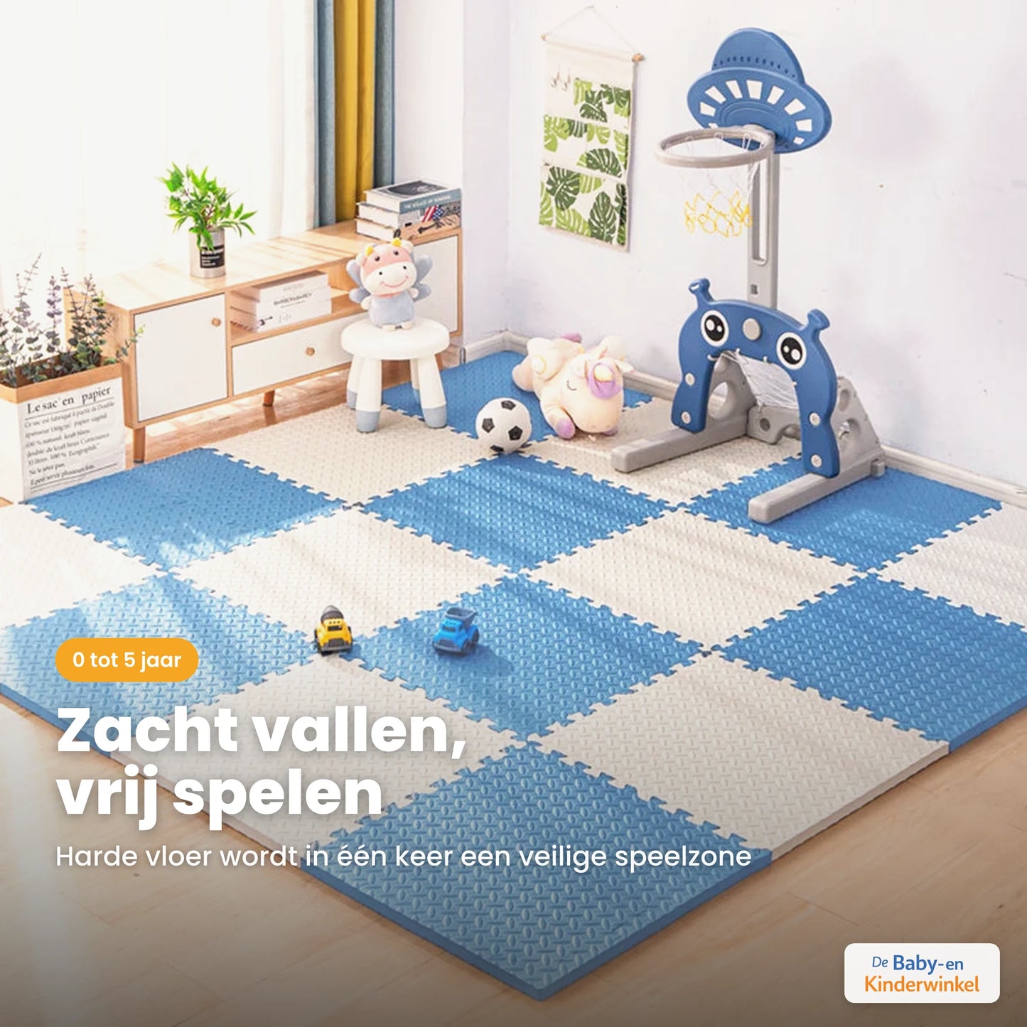 SafeStep PlayMat™: zachte speelmat die valletjes op harde vloer opvangt
