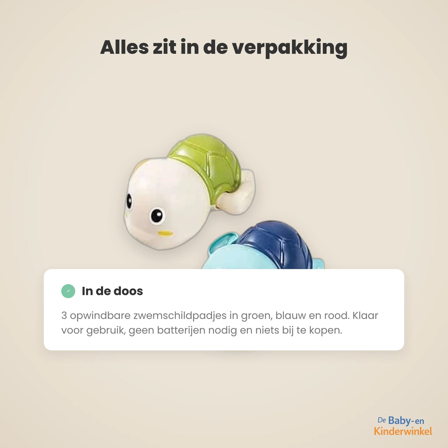 Toddla Zwemschildpadjes inhoud en formaat