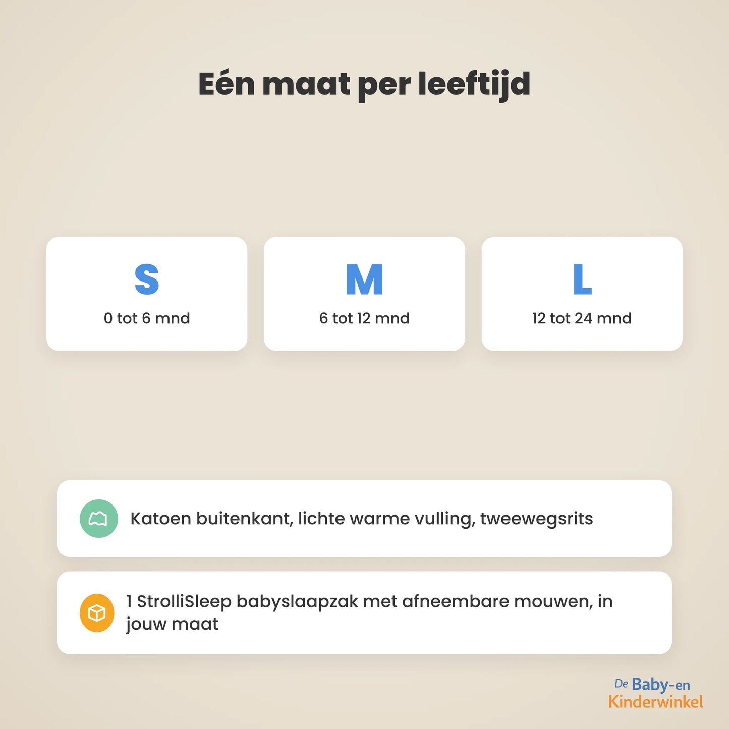 StrolliSleep™ babyslaapzak met afneembare mouwen (0 tot 24 maanden)