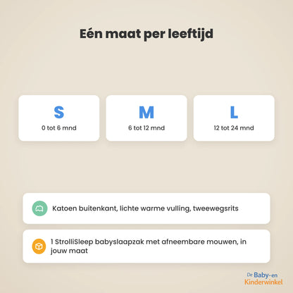 StrolliSleep™ babyslaapzak met afneembare mouwen (0 tot 24 maanden)