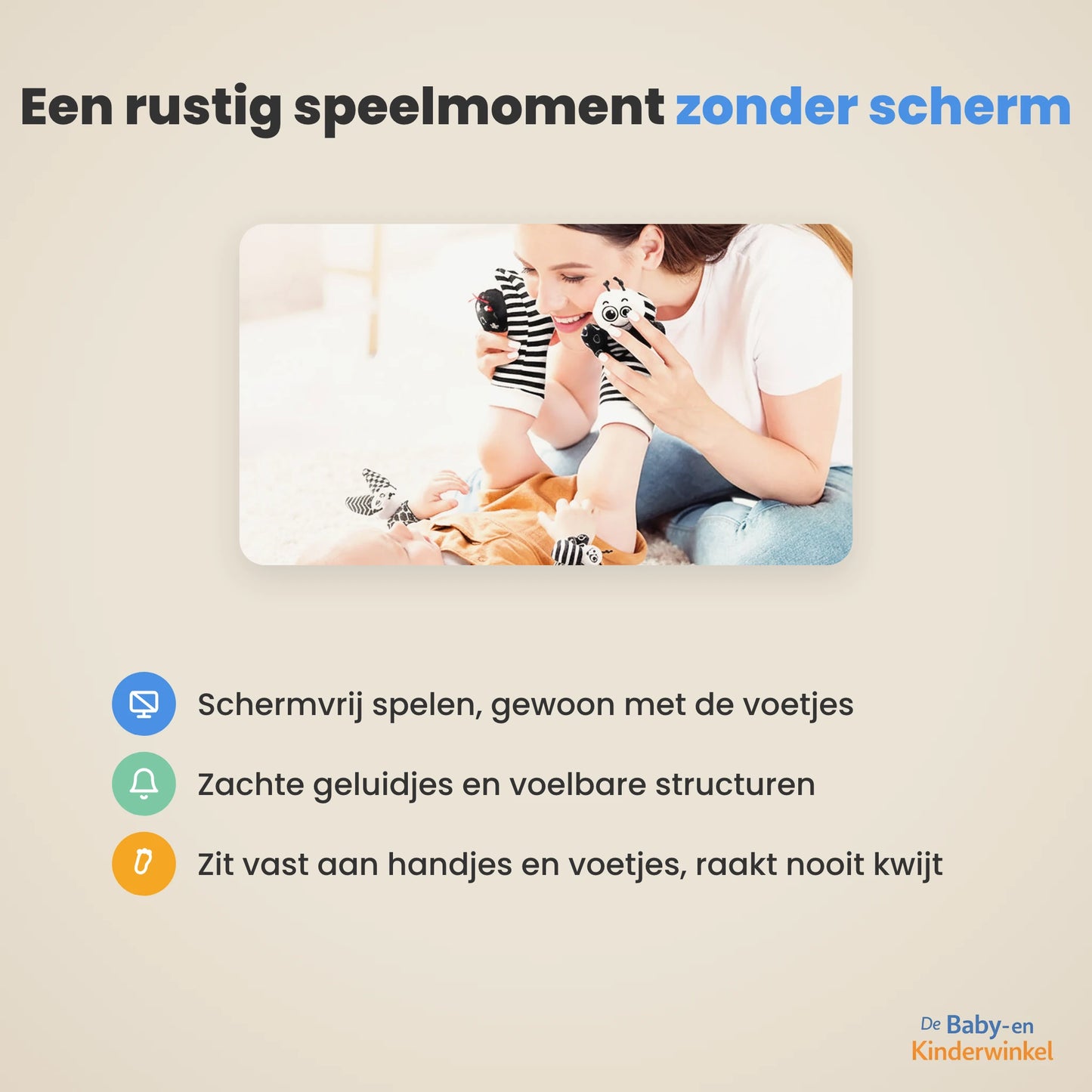 StrolliSock™ rammelsokjes: baby ontdekt spelend de voetjes (0 tot 12 maanden)