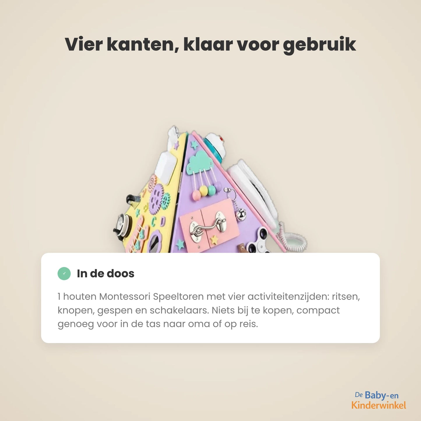 Montessori Speeltoren inhoud en formaat