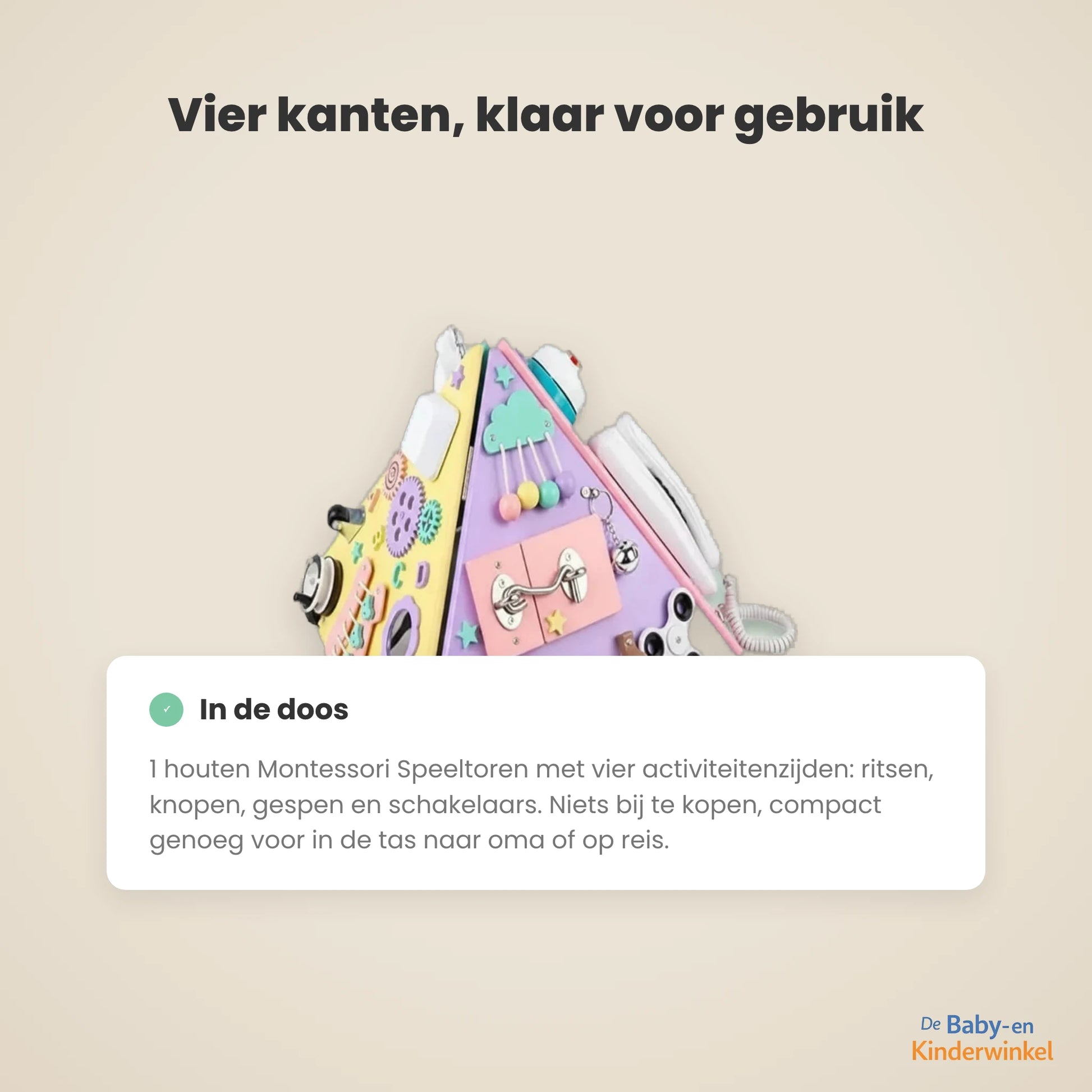 Montessori Speeltoren inhoud en formaat