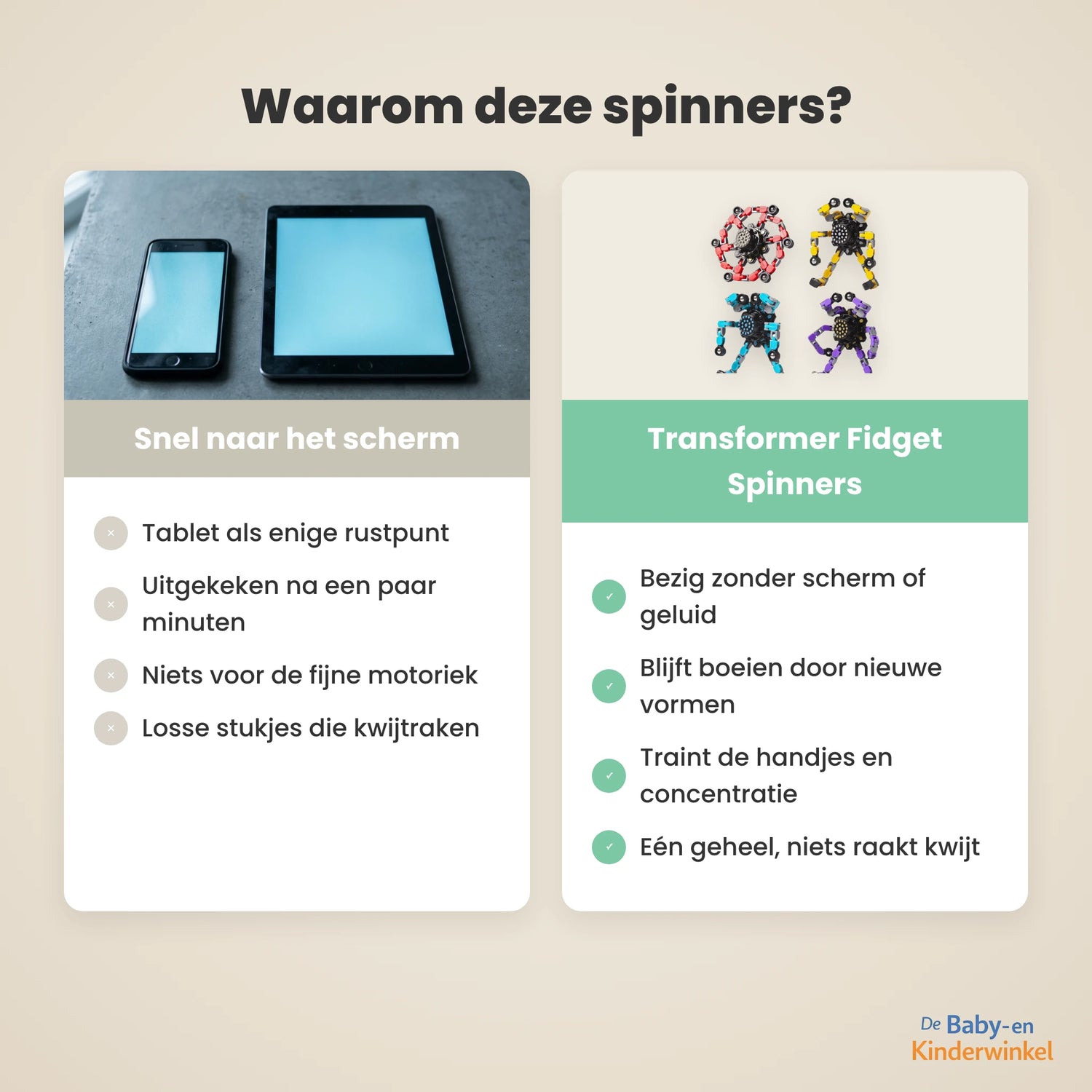 Toddla Transformer Fidget Spinners (set van 4) vergelijking