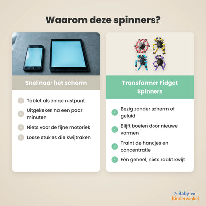 Toddla Transformer Fidget Spinners (set van 4) vergelijking