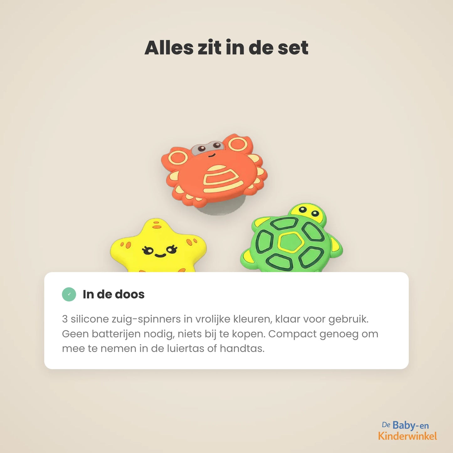 SpinPlay zuig-spinner inhoud en formaat