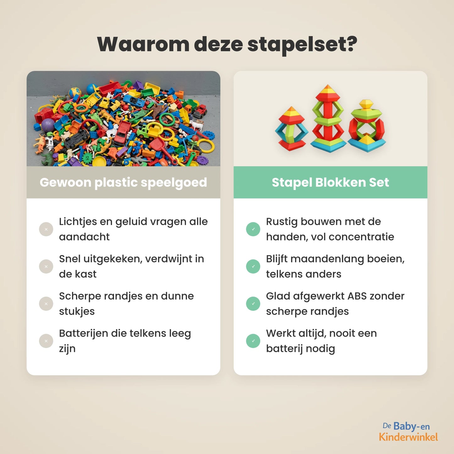 Stapel Blokken Set vergelijking