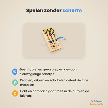 Toddla™ Montessori Busy Board: schermvrij spelen en oefenen (vanaf 18 maanden)