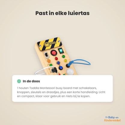 Toddla™ Montessori Busy Board: schermvrij spelen en oefenen (vanaf 18 maanden)