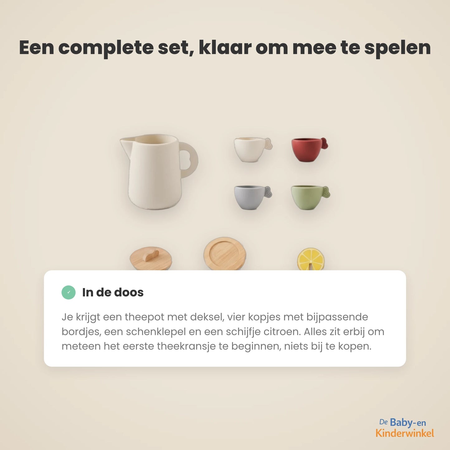 Houten Theeset voor Kinderen inhoud en formaat