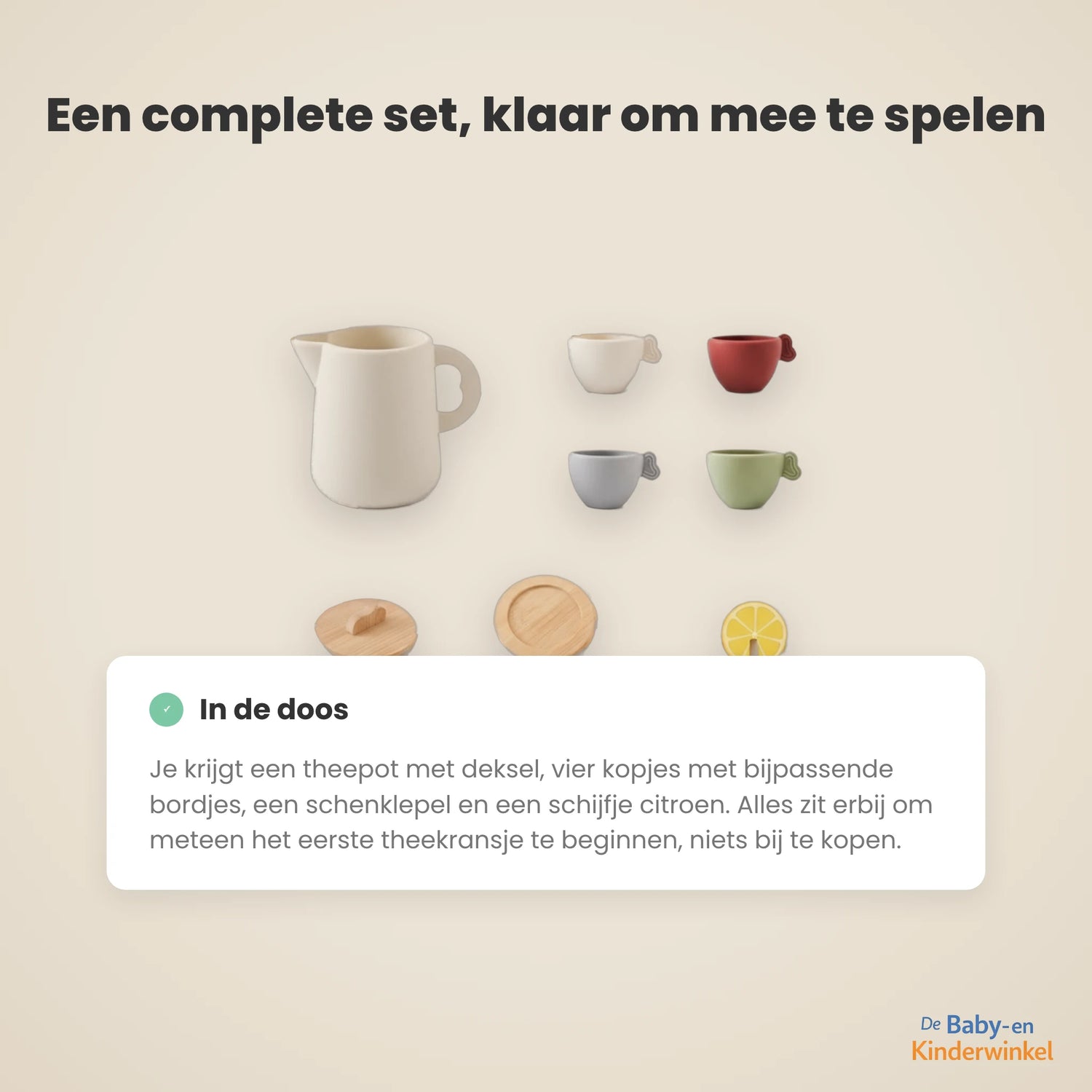 Houten Theeset voor Kinderen inhoud en formaat