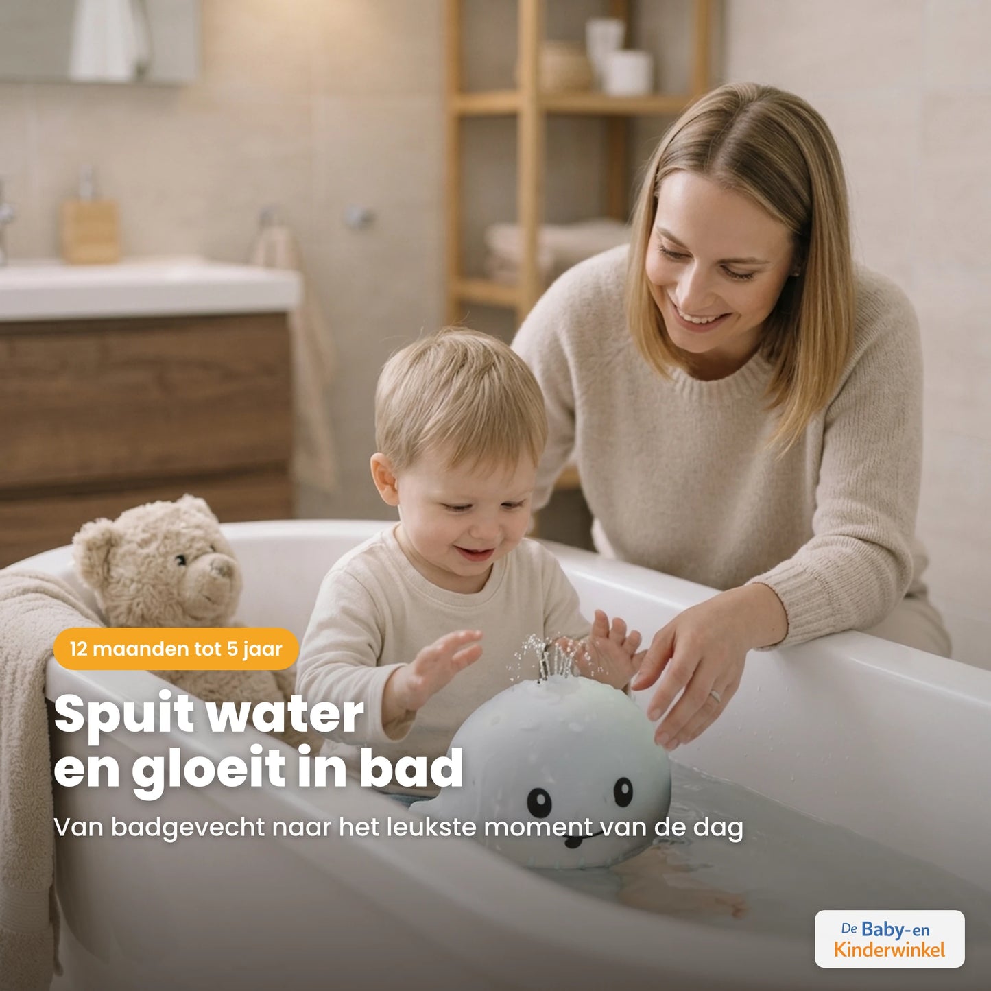 Toddla Walvis Badspeeltje sfeerbeeld in gebruik