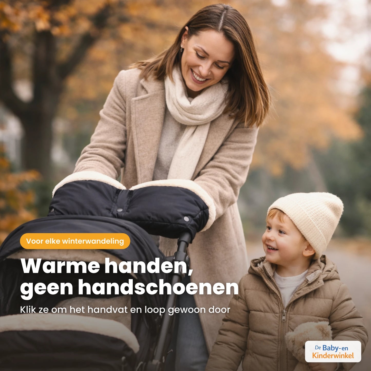 WarmGrip™ Kinderwagen Handwarmers: warme handen aan de wagen, zonder handschoenen