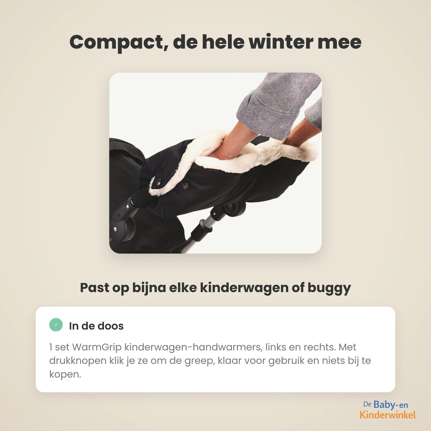 WarmGrip™ Kinderwagen Handwarmers: warme handen aan de wagen, zonder handschoenen