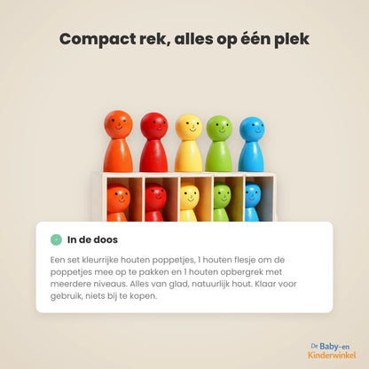 WoodenMatch™: houten Montessori kleurenspel dat spelend kleuren leert (2 tot 5 jaar)